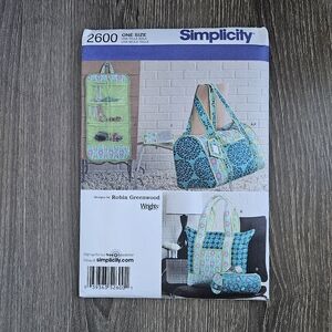 NEW Simplicity 2600 Quilted Travel Accessories Pattern